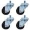 Bk Resources 3-inch Threaded Stem Casters, Hard Rubber Wheels, Brake, 300lb Cap, Grease/Water Resistant, 4PK 3SBR-5ST-HR-PS4 - alternate 4